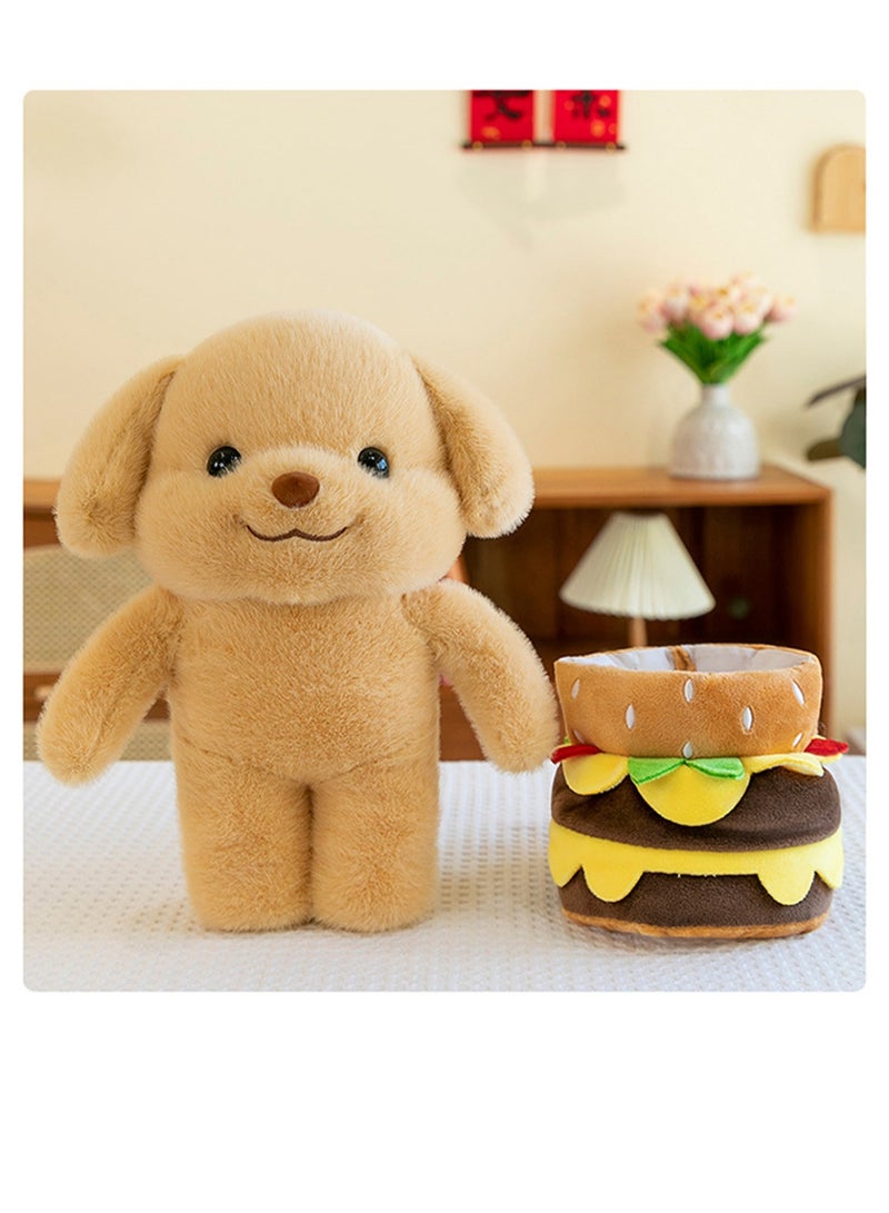30 CM Cute Hamburger Dog Plush Toy Soft Stuffed Cartoon Doll For Girls And Boys All Ages Gift - Image 3